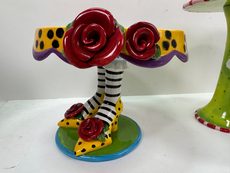 Just Added - Pair Of Babs Cake Stands 9.5'H & 11'H [Photo 7]