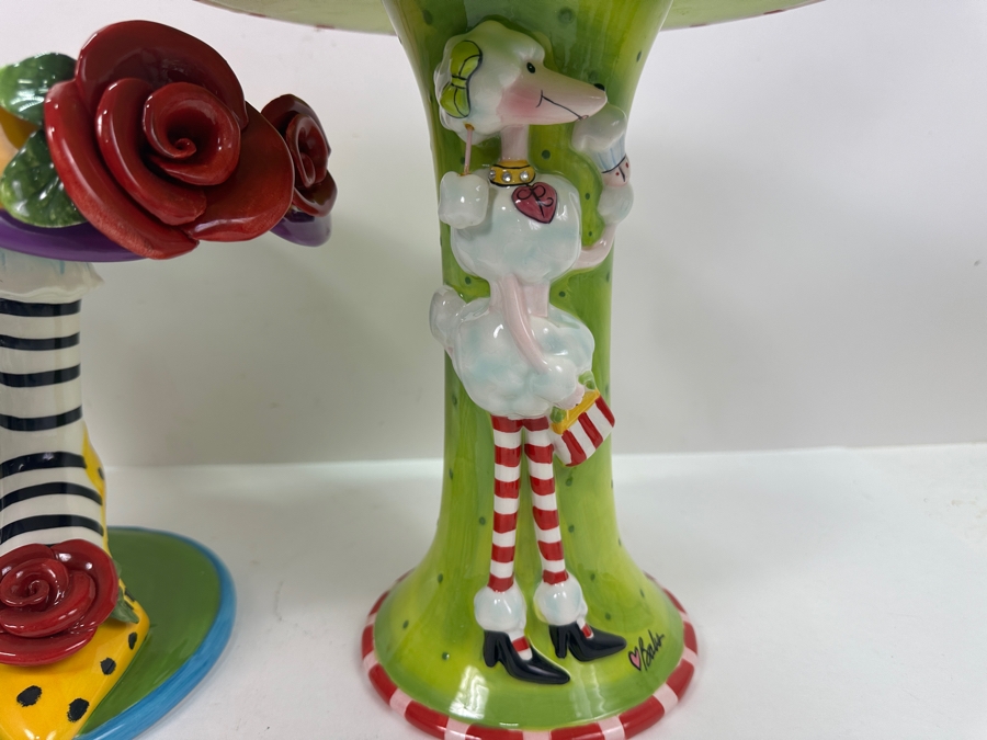 Just Added - Pair Of Babs Cake Stands 9.5'H & 11'H [Photo 5]