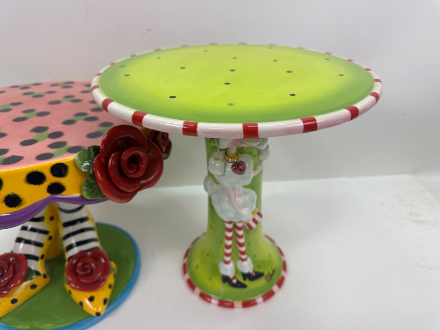 Just Added - Pair Of Babs Cake Stands 9.5'H & 11'H [Photo 4]