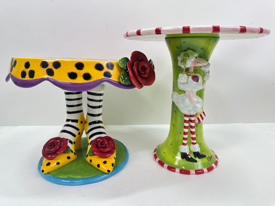 Just Added - Pair Of Babs Cake Stands 9.5'H & 11'H [Photo 2]