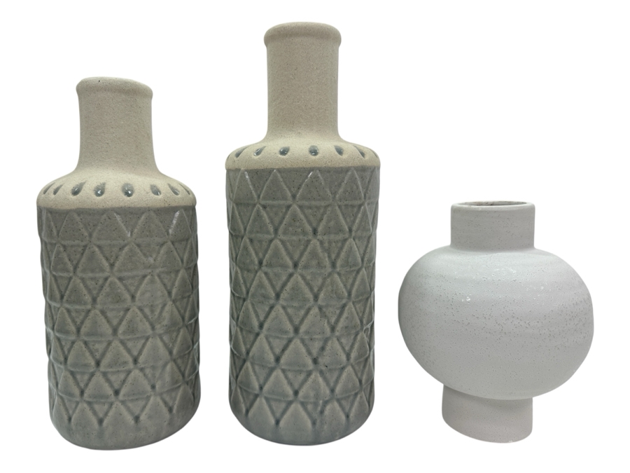 Just Added - (3) Decorative Vase 8H To 13H