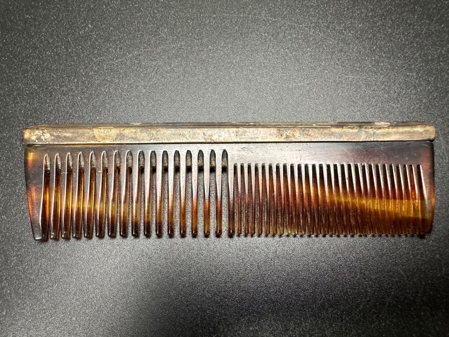 Just Added - Vintage Tiffany & Co Sterling Silver Mounted Pocket Comb 4'L [Photo 3]