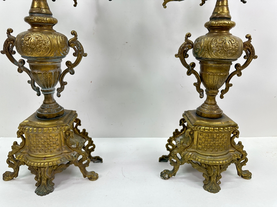 Just Added - Pair Of Impressive Brass Candelabras 24H [Photo 2]