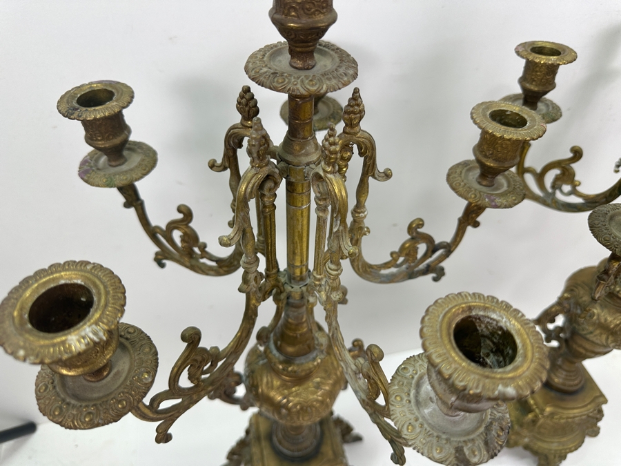 Just Added - Pair Of Impressive Brass Candelabras 24H [Photo 4]