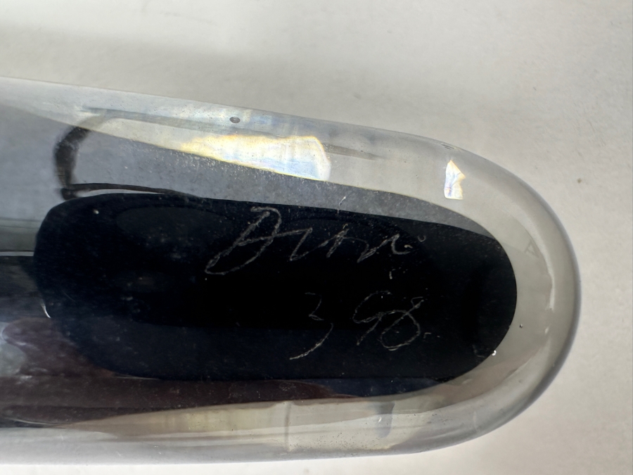 Just Added - Artist Signed Art Glass Horn Vase With Cast Iron Display Stand 13.5'H [Photo 4]