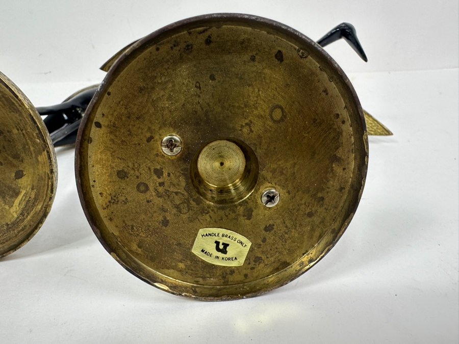 Just Added - Pair Of Vintage Korean Brass Crane Figurines 8H & 12H [Photo 5]