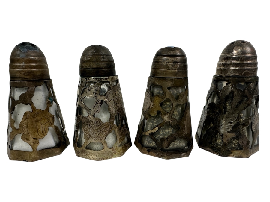 Just Added - Mexican Sterling Silver Overlay Salt & Pepper Shakers