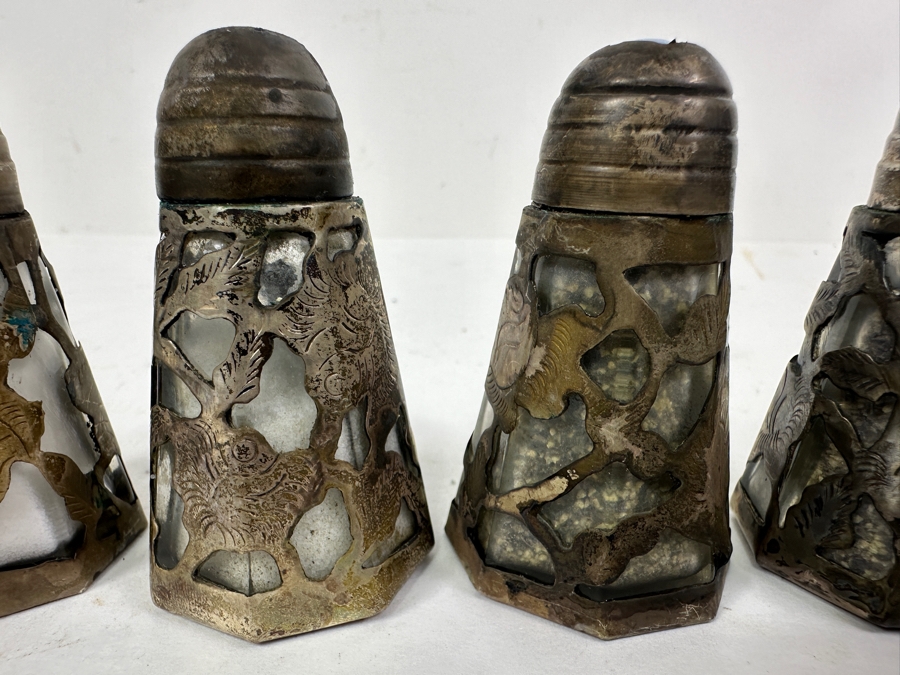 Just Added - Mexican Sterling Silver Overlay Salt & Pepper Shakers [Photo 2]