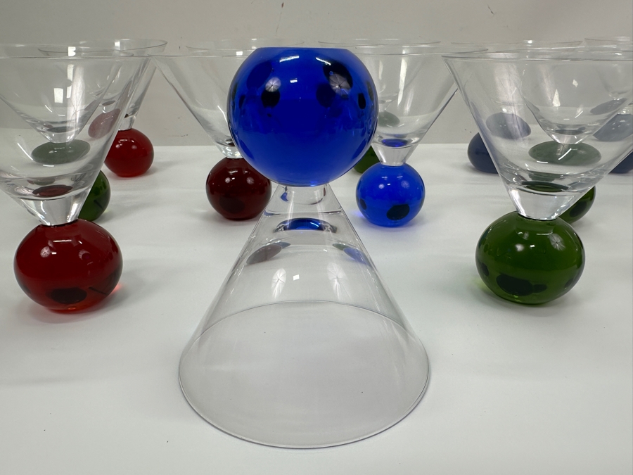 Just Added - (14) Bubble Ball Base Martini Cocktail Glasses 5.25'H [Photo 7]