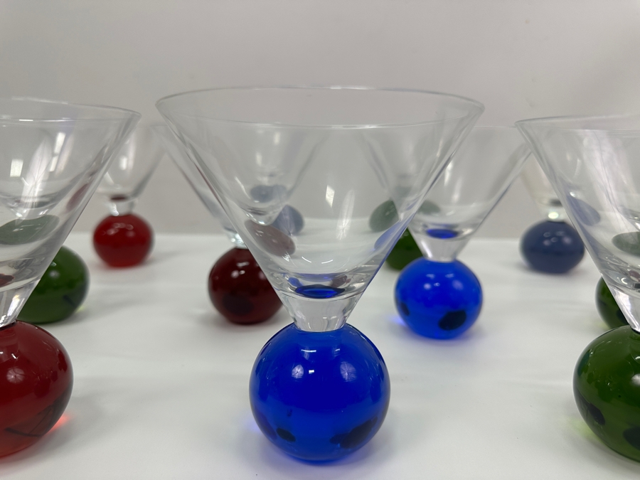 Just Added - (14) Bubble Ball Base Martini Cocktail Glasses 5.25'H [Photo 6]