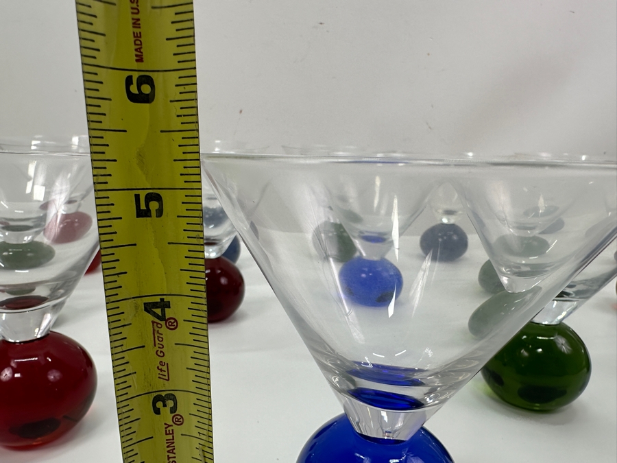 Just Added - (14) Bubble Ball Base Martini Cocktail Glasses 5.25'H [Photo 8]