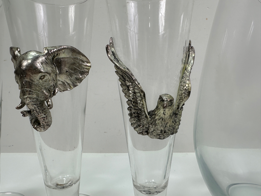 Just Added - Arthur Court Designs 11' Glass Pitcher With Three 9' Pilsner Glasses [Photo 3]