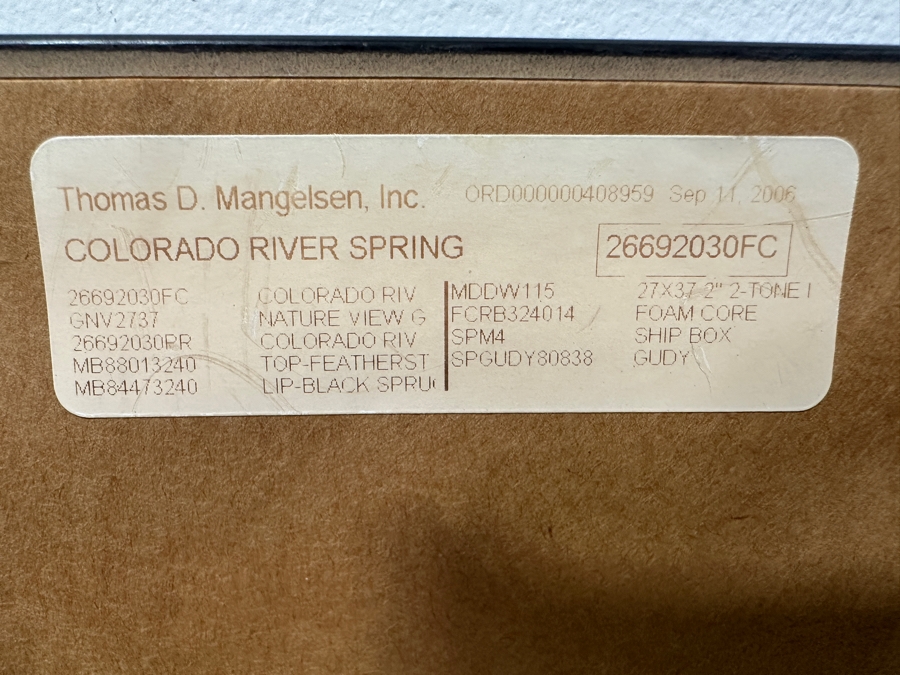 Just Added - Thomas D. Mangelsen (B. 1946, American) Colorado River Spring Fine Art Photograph Royal Arch Creek, Grand Canyon, Arizona 20'W X 30'H Framed 30.5' X 40.5' Retails $1,899 [Photo 7]