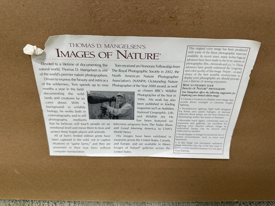 Just Added - Thomas D. Mangelsen (B. 1946, American) Paradise Found Fine Art Photograph La Digue Island, Seychelles, Indian Ocean 47'W X 16'H Framed 60' X 29' Retails $2,699 [Photo 10]