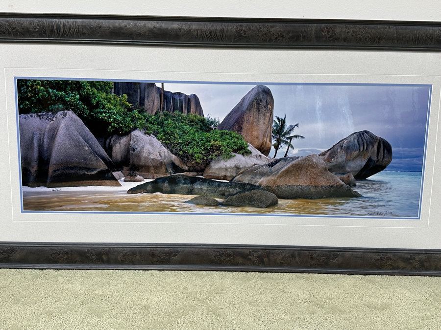 Just Added - Thomas D. Mangelsen (B. 1946, American) Paradise Found Fine Art Photograph La Digue Island, Seychelles, Indian Ocean 47'W X 16'H Framed 60' X 29' Retails $2,699 [Photo 4]
