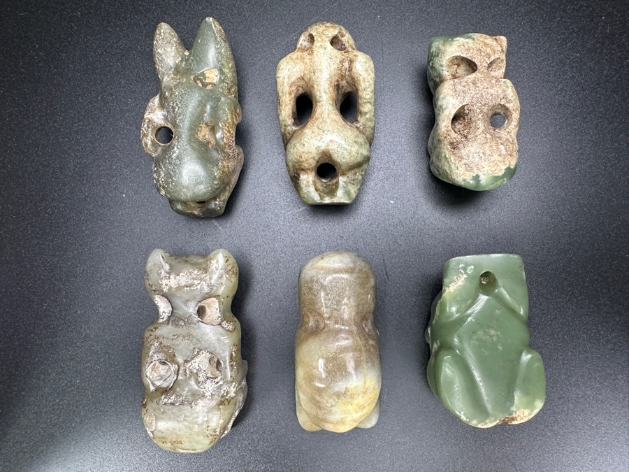 (6) Vintage Carved Jade Pendants [Photo 9]
