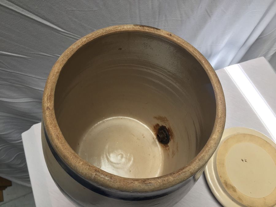Vintage 2 Crown Gallon Stoneware Crock Jug Water Cooler [Photo 13]