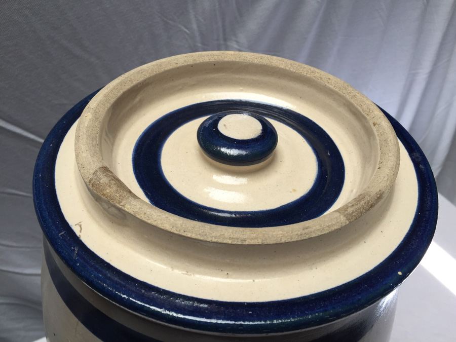 Vintage 2 Crown Gallon Stoneware Crock Jug Water Cooler [Photo 4]