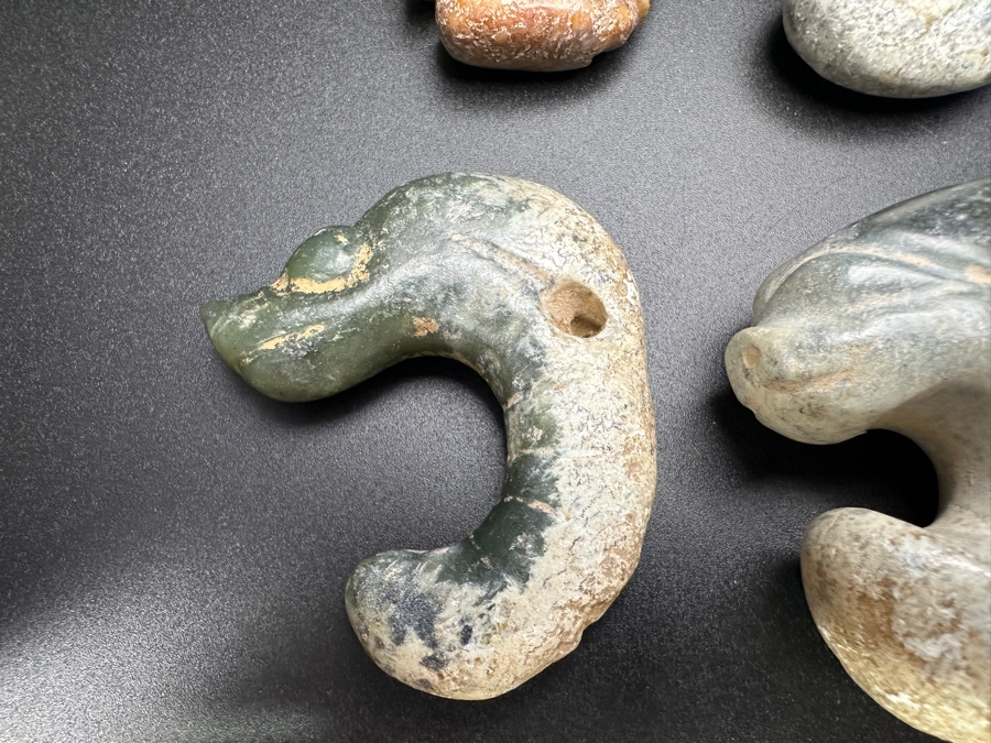 (6) Vintage Carved Jade Pendants [Photo 4]