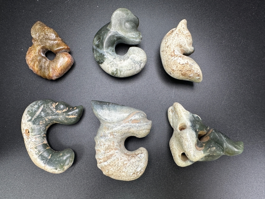 (6) Vintage Carved Jade Pendants [Photo 8]