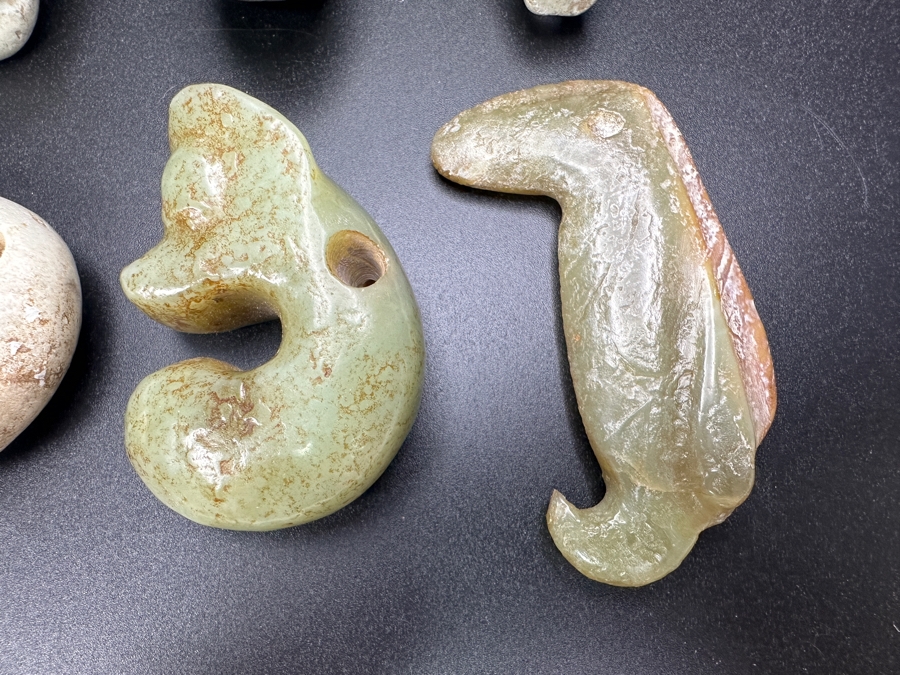 (6) Vintage Carved Jade Pendants [Photo 5]
