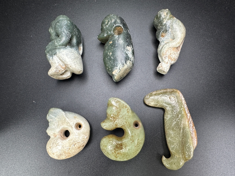 (6) Vintage Carved Jade Pendants [Photo 7]