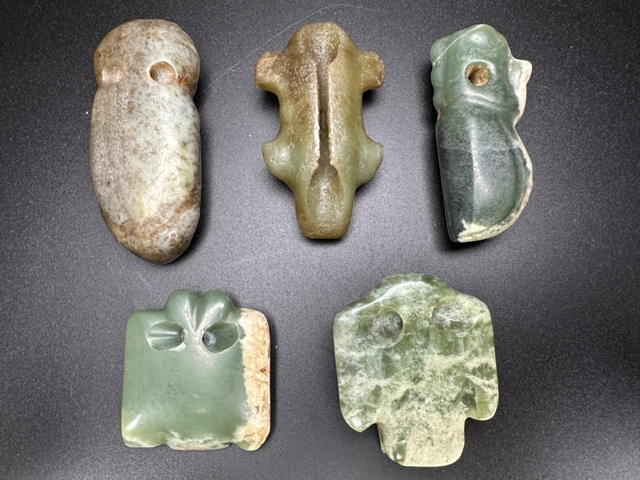 (5) Vintage Carved Jade Pendants [Photo 8]