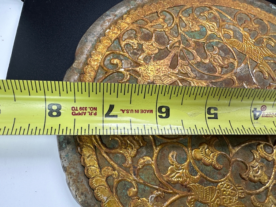 Vintage Chinese Bronze Mirror 7.75'W [Photo 9]