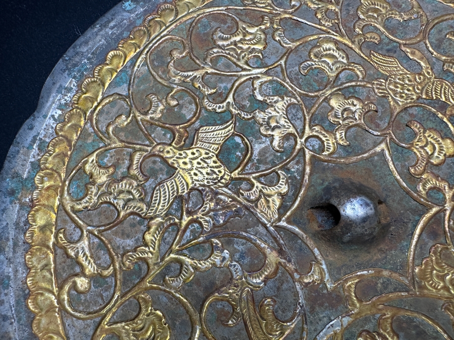 Vintage Chinese Bronze Mirror 7.75'W [Photo 5]