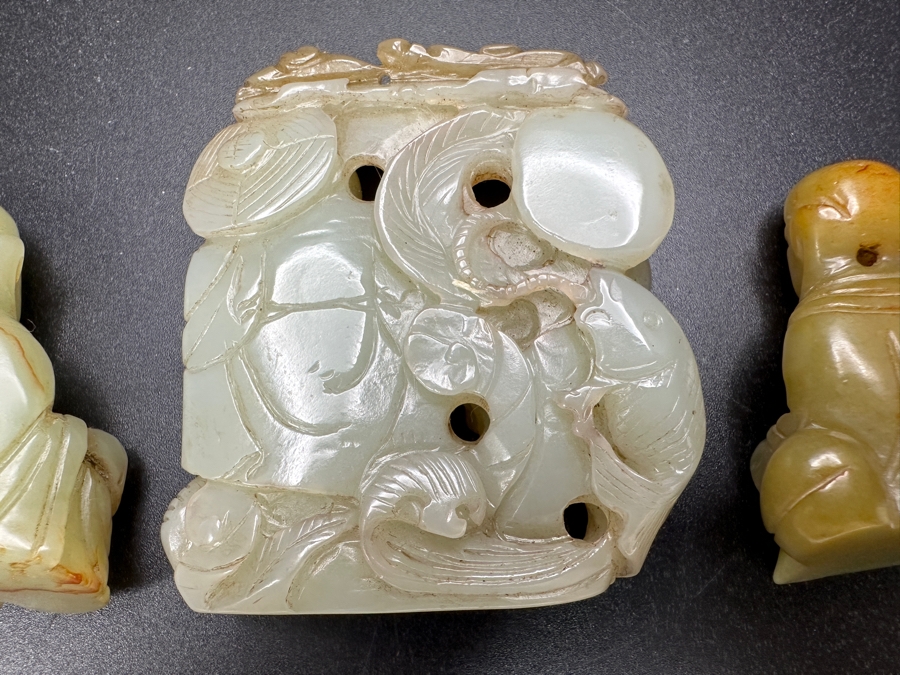 (3) Vintage Chinese Carved Jade Pendants [Photo 7]