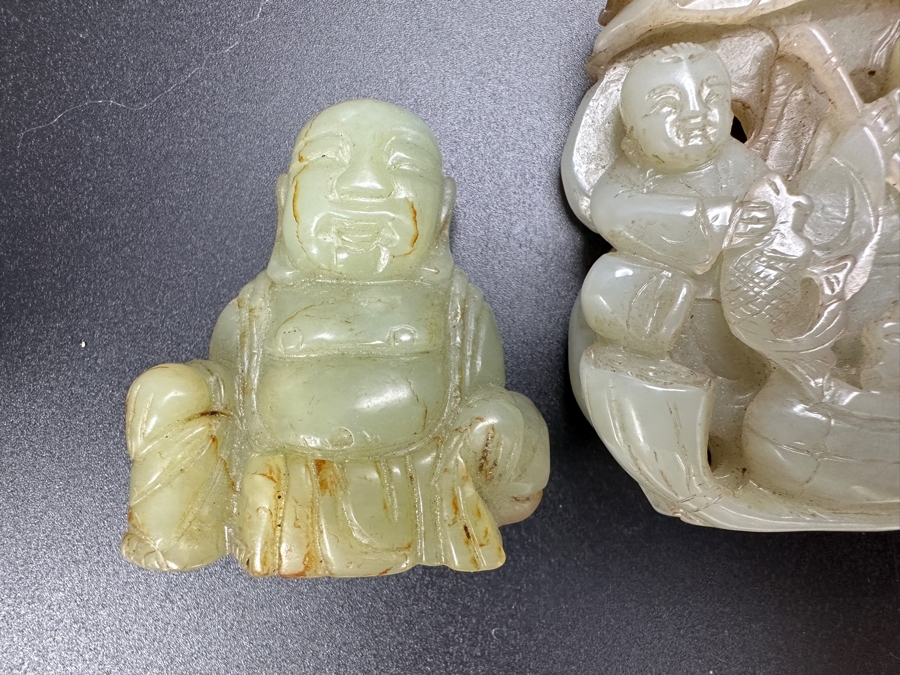 (3) Vintage Chinese Carved Jade Pendants [Photo 3]
