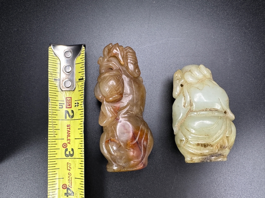 (2) Vintage Chinese Carved Jade Pendants [Photo 9]