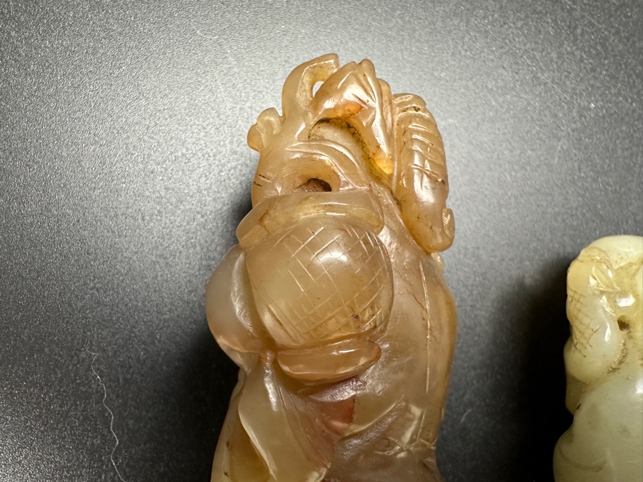 (2) Vintage Chinese Carved Jade Pendants [Photo 7]