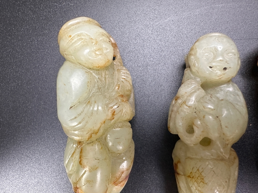 (3) Vintage Chinese Carved Jade Pendants [Photo 6]