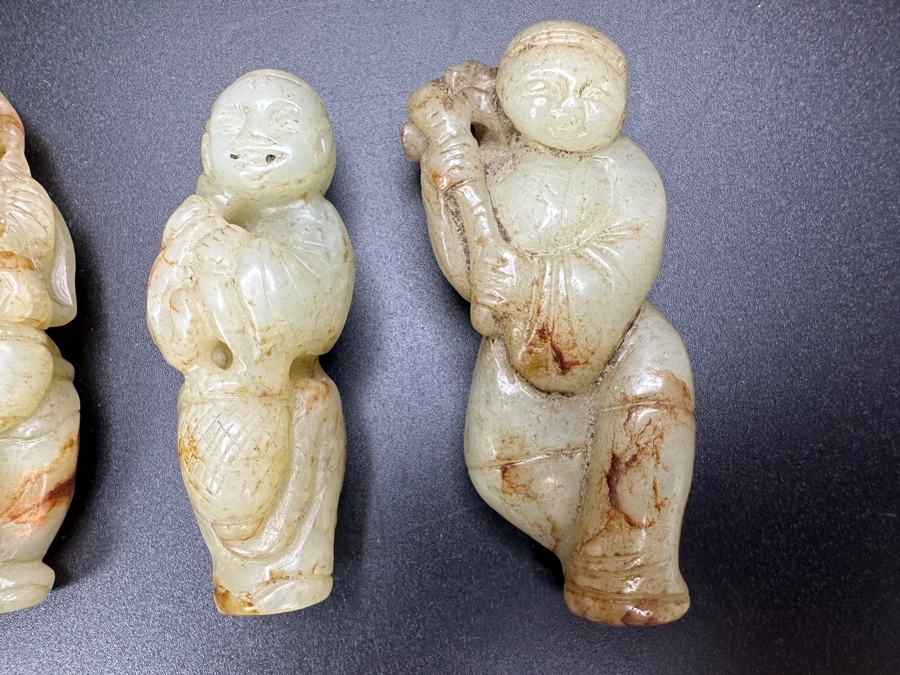 (3) Vintage Chinese Carved Jade Pendants [Photo 2]