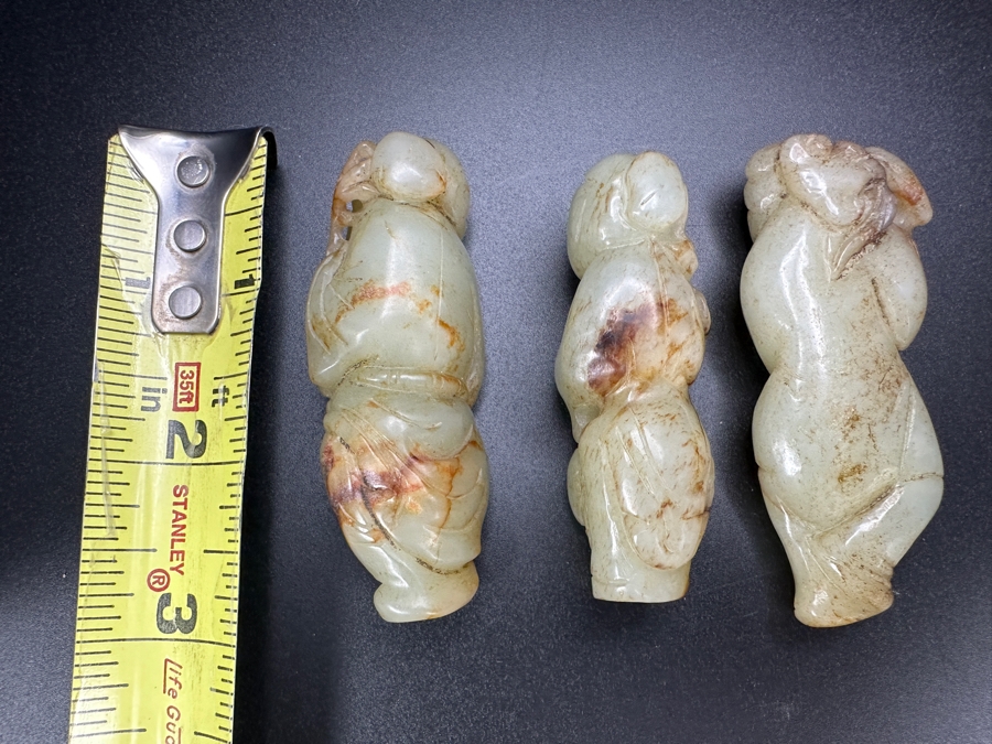 (3) Vintage Chinese Carved Jade Pendants [Photo 9]