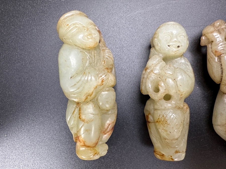 (3) Vintage Chinese Carved Jade Pendants [Photo 5]