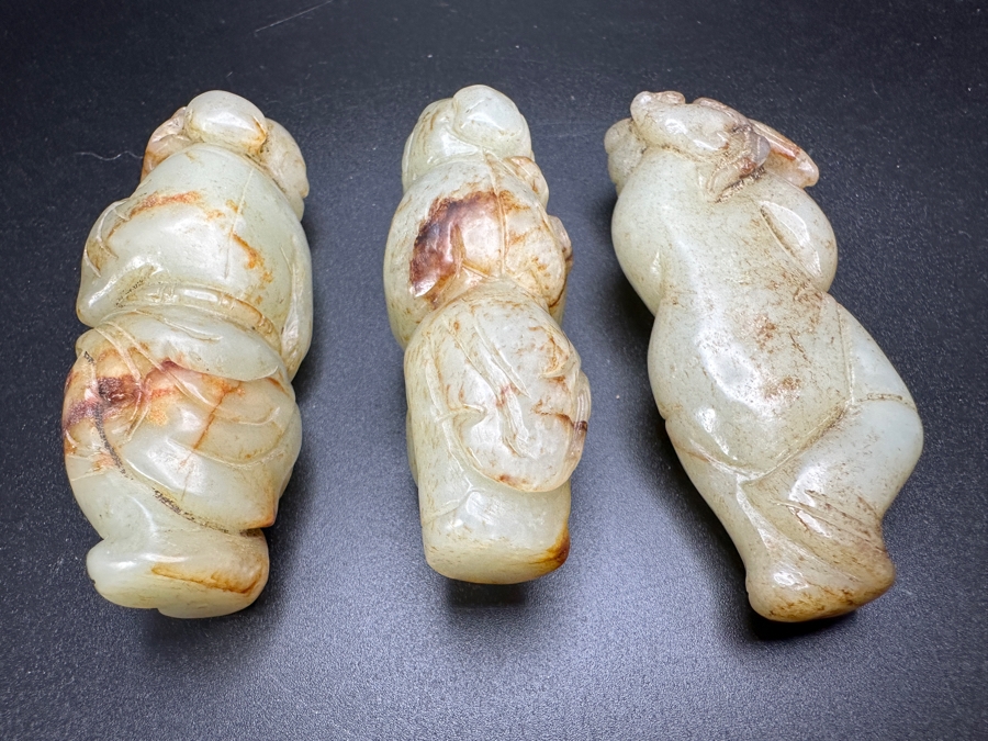 (3) Vintage Chinese Carved Jade Pendants [Photo 8]