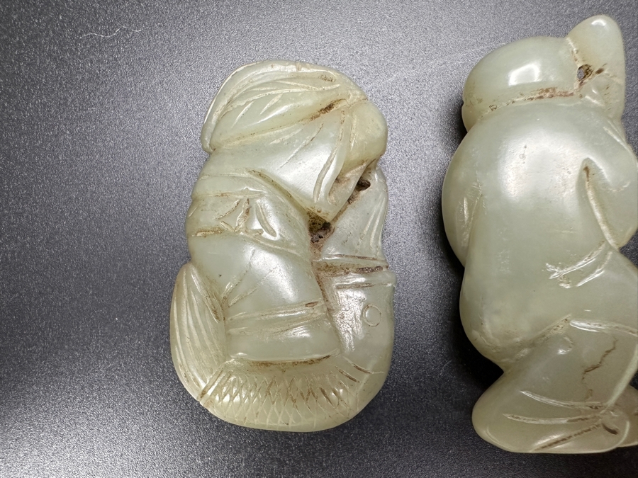 (3) Vintage Chinese Carved Jade Pendants [Photo 8]