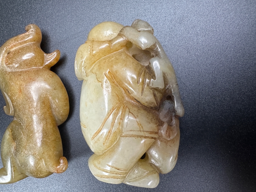 (2) Vintage Chinese Carved Jade Pendants [Photo 5]