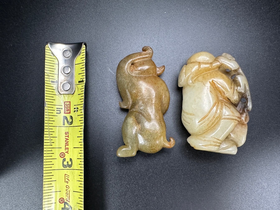 (2) Vintage Chinese Carved Jade Pendants [Photo 8]