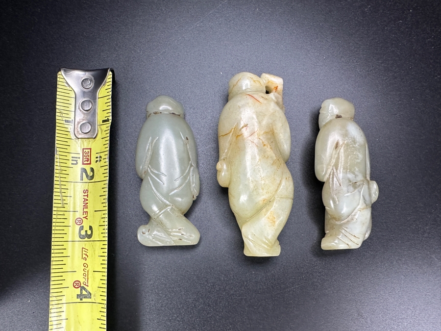 (3) Vintage Chinese Carved Jade Pendants [Photo 6]