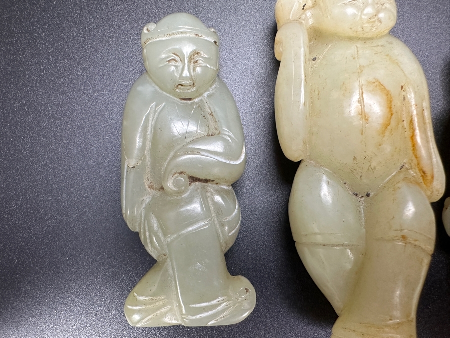 (3) Vintage Chinese Carved Jade Pendants [Photo 2]