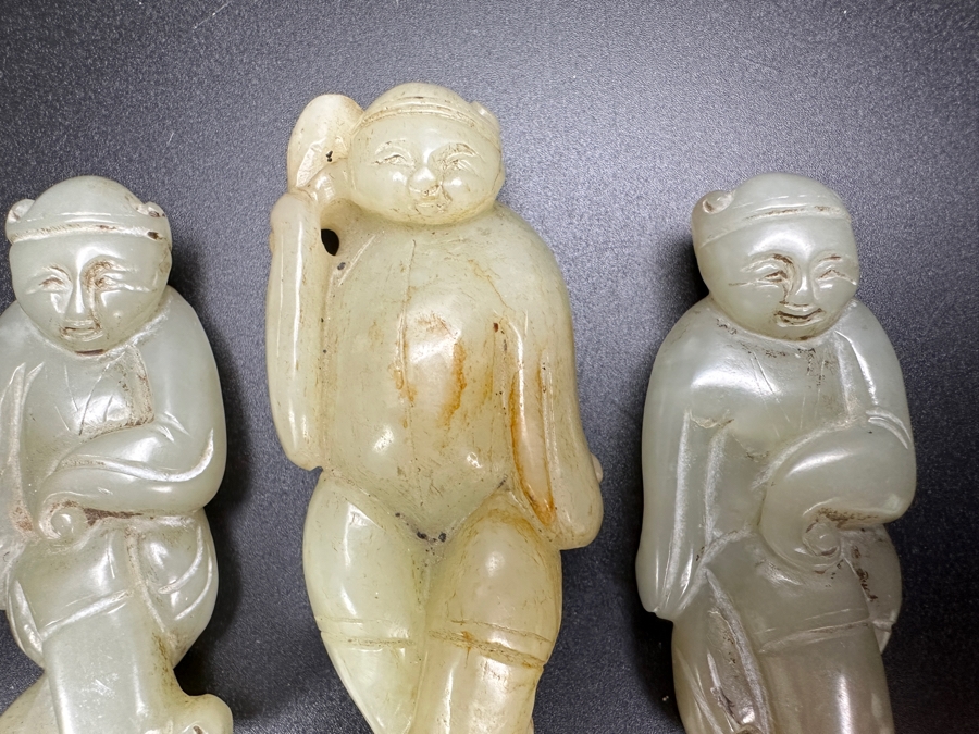 (3) Vintage Chinese Carved Jade Pendants [Photo 3]