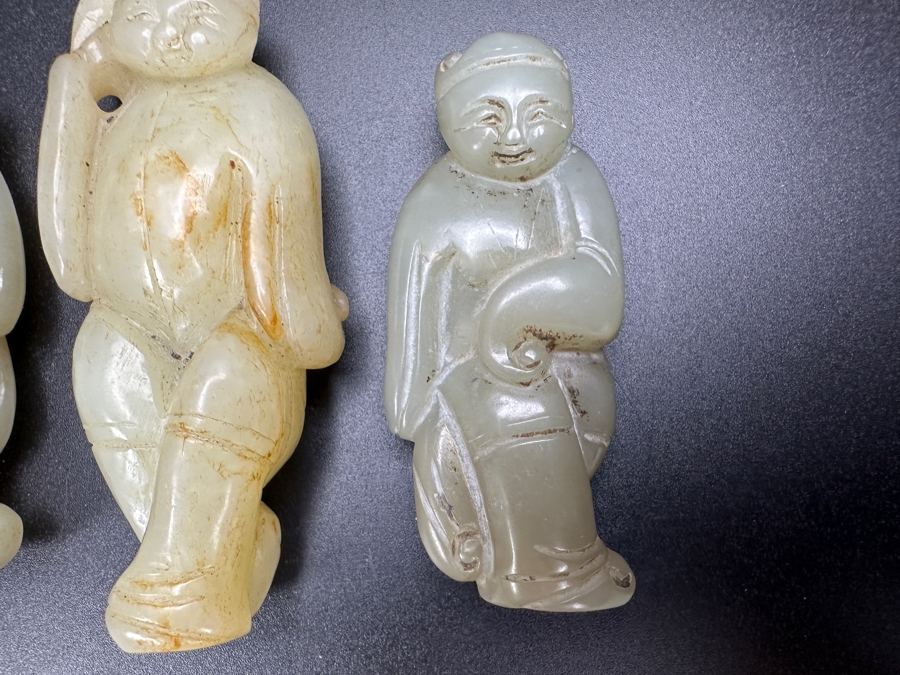 (3) Vintage Chinese Carved Jade Pendants [Photo 4]