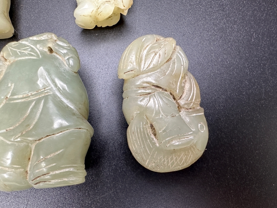 (5) Vintage Chinese Carved Jade Pendants [Photo 10]