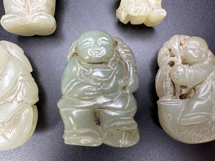 (5) Vintage Chinese Carved Jade Pendants [Photo 3]