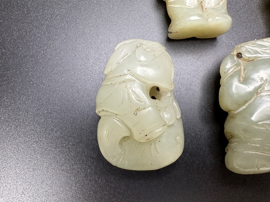 (5) Vintage Chinese Carved Jade Pendants [Photo 8]