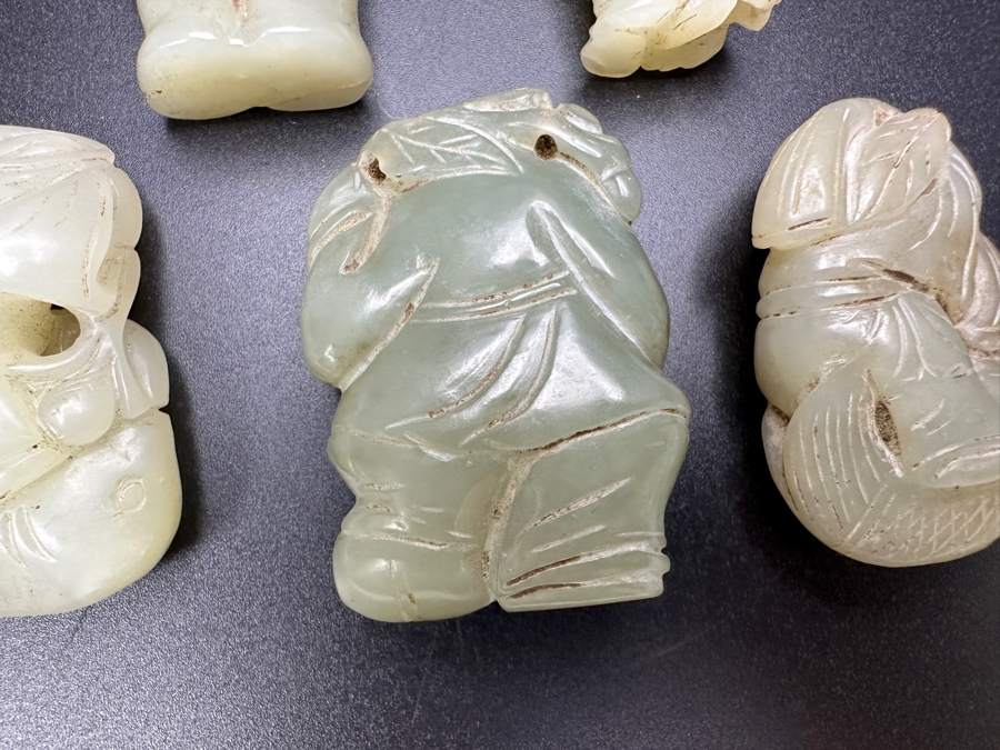 (5) Vintage Chinese Carved Jade Pendants [Photo 9]