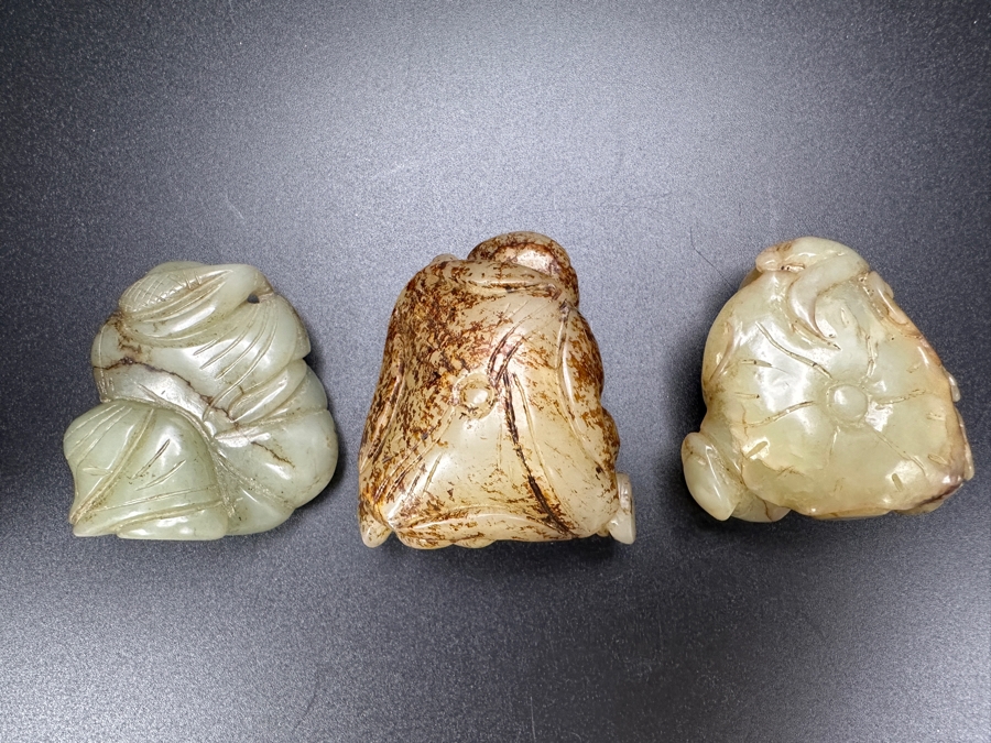 (3) Vintage Chinese Carved Jade Pendants [Photo 7]